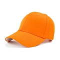 Bright orange six-panel baseball cap with curved brim and bold white stitching details - M (56-58cm) / Orange