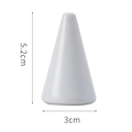 Glossy white ceramic cone ring stand for jewelry display with 5.2cm height and 3cm base - White