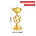 Gold and white glitter striped PVC candy ornament for Christmas tree hanging decoration - Electroplated Gold Large Striped Candy
