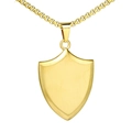 Collar minimalista de acero de titanio dorado con colgante de escudo brillante - Solo colgante / Dorado