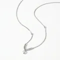 Silver stainless steel heart pendant necklace with beaded accent on a box chain - Silver (PD1707)