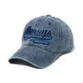 Casquette de baseball en jean délavé vintage avec broderie Always New York City - 56cm-60cm / Bleu marine