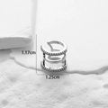 Three-layer silver cartilage ear cuff with cubic zirconia butterfly design, 1.17cm height - Triple Layer Micro-inlay / 2# Silver