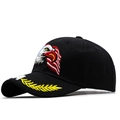 Black baseball cap with eagle, American flag embroidery and USA laurel leaves on the brim - Black