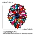Vintage oversized veelkleurige kristallen broche met donkerblauwe steen voor dames - Meerkleurig