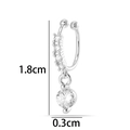 Silver copper ear cuff with zircon in geometric wing and sun design, 1.8cm length - Simple Pendant Style (2625-2#) / Silver