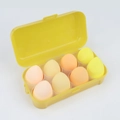 8-piece yellow gradient beauty blender set in a transparent storage box - 8-Grid Colored Box Yellow Series