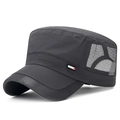Casquette plate gris foncé à séchage rapide avec maille respirante et étiquette latérale - Réglable / Gris foncé