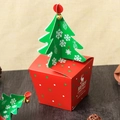 Christmas gift box with a green tree top, red body, bells, and Merry Christmas text - With Ties and Bells / Large
