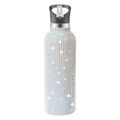 Sparkling silver rhinestone 32oz stainless steel insulated water bottle with straw - AB Color