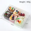 Set of 6 assorted PU mousse cake dessert models in a transparent 400g gift box - Set of 6 Square Mousse Cakes (Assorted)
