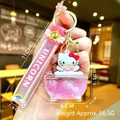 Detail of Hello Kitty charm in a pink bathtub keychain with floating glitter and unicorn strap - Wings Rope [pink] Glow-in-the-dark Bubble Bead Bathtub