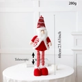 Dettaglio dello gnomo di Natale telescopico con gambe regolabili fino a 60 cm - Babbo Natale Telescopico / Rosso