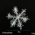 Set of three white laser fringe snowflake ornaments 10cm for Christmas tree decoration - 10CM Snowflake 3 Pieces/Pack