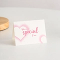 Carte de voeux cœur rose avec texte 'You are so special To me' sur papier blanc - Tu es si spécial pour moi