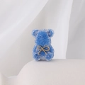 Pendentif ours bleu avec texture granuleuse et nœud doré pour bijoux DIY - Nœud Vintage Bleu Royal