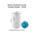 Translucent heart cylinder silicone mold for handmade candle holders, 10.2cm height - Cylindrical Heart Splicing-Short