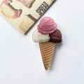 Cute three-color ice cream cone phone grip with pink, white and brown scoops - Ice Cream