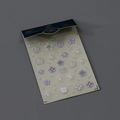 Autocollants à ongles mandala Morandi BH-283F avec fini mat et emballage bleu - Style de Relief Mandala Bohème Bleu et Rose (MN-253F)