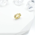 Gold plated bead with micro-set zircons for DIY jewelry making on white display - 8mm / Gold