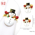 Makro-Detail des Emaille-Schneemann-Serviettenrings mit 4,3 cm x 3,7 cm Maßen - 92