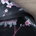 Waterproof double-sided floral wrapping paper with vintage pink roses on matte black - Fragrant Rose / Ink Black