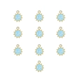 Pendentifs soleil en émail bleu avec visages souriants dorés pour bijoux DIY - 10 Pcs/Sac / 8# Soleil