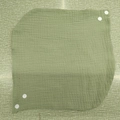Bean green organic cotton muslin baby bib with adjustable white resin snap buttons - Bean Green (60#)