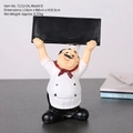 European chef figurine with a black menu board for cafe tabletop decoration - Welcome Sign Chef D