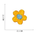 Orange flower embroidery patch with blue center for clothing decoration, size 2.1cm - Orange Five-Petal Flower
