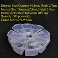 Transparent 8-compartment plastic storage box with round radial design for jewelry - Round 8-Compartment 10.1x2.7cm