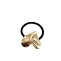 Elastico per capelli nero con ciondolo in metallo dorato lucido a cuore irregolare - Oro Cuore