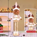 Christmas reindeer plush with telescopic legs in beige and brown festive sequins - Large Champagne 92CM Telescopic Reindeer