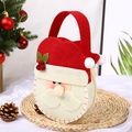 Cute Santa Claus felt gift handbag with white beard and red berry accents for Christmas - Cartoon Version Gift Bag Santa Claus
