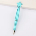 Blue star-topped creative ballpoint pen with smooth metallic finish for holiday gifts - Pentagram / Holographic Blue