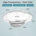 Transparent PET sitz bath for toilet use with ergonomic design for postpartum care - First Gen Classic / Clear