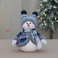 Cute 26cm Christmas snowman plush in blue plaid jacket and knit hat decoration - 26cm / Double Top Hat Snowman