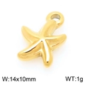 Golden starfish stainless steel charm for ocean theme jewelry making 14x10mm 1g - Gold Sea Star (KLJ9923-Z)