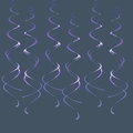 Metallic purple PVC spiral hanging ornaments for party and festive venue decorations - Double Spiral/Pack of 6 / Macaron Light Purple
