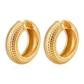 Créoles plaquées or 18 carats avec une texture élégante en peau de serpent pour femmes - Manchette d'oreille à texture de serpent / Doré