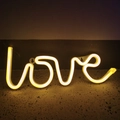 Warm white LED neon Love sign for romantic proposals and festive party decorations - Battery and USB Dual Use / Warm White