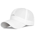 White quick-dry baseball cap with silver mountain embroidery for outdoor sports - Adjustable / White