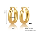 Boucles d'oreilles créoles dorées en acier titane avec finition miroir de 20mm - Clip à Charnière - Ovale / 20mm / Or