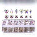 Crystal AB 12-vaks strass set met verschillende vormen voor nail art en DIY - Kristal AB (ZSHZ-212)