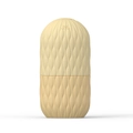 Pale yellow silicone ice roller for face massage with wavy texture and fill line - New Bag Yellow