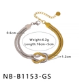 Dettaglio del bracciale a catena serpente bicolore oro e argento con nodo centrale - Bracciale a Nodo Bicolore (NB-B1153-GS)