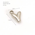 Silver letter Y pendant made of 304 stainless steel with 6mm by 10.6mm dimensions - Letter Y / Steel