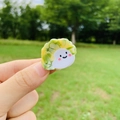 Schattige acetaat Chinese kool haarklem met smiley en groen kleurverloop effect - Bloemkool Stijl / Mini (2cm)