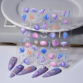 5D embossed ocean themed nail art stickers with 3D sea shells, starfish and pearls - Ocean Shell Pearl Style (CO-040)