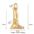 Gold plated copper letter L pendant with zircon inlay and detailed size measurements - Zirconia Letter L